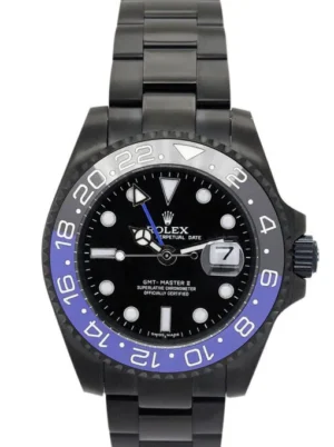 Rolex GMT Master 38mm Black Dial 176200 Rolex GMT-Master 38mm Black Dial 176200 Super Clone featuring a stainless steel case, Black Dial, smooth bezel, Oyster bracelet, and automatic movement.