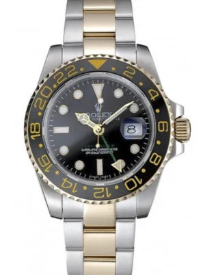 Rolex GMT-Master II 40mm Black Dial 80295 Super Clone featuring a stainless steel case, Black Dial, 24-hour GMT bezel, Oyster bracelet, and automatic movement