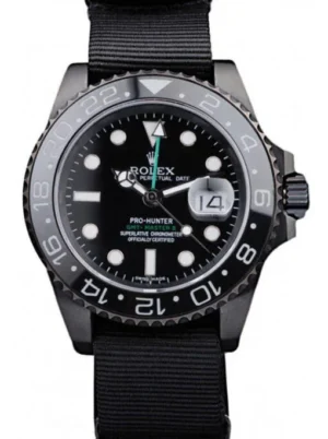 Rolex GMT-Master II 40mm Black Dial REP016827 Super Clone featuring a stainless steel case, Black Dial, 24-hour GMT bezel, Oyster bracelet, and automatic movement