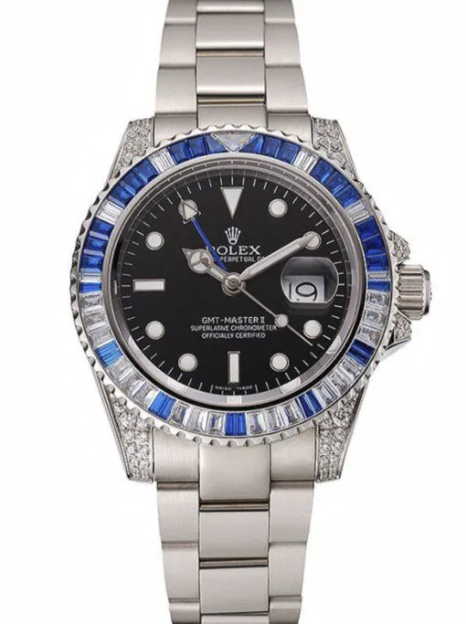 Rolex GMT-Master II 41mm Black Dial 1453747 Rolex GMT-Master II 41mm Black Dial 1453747 Super Clone featuring a stainless steel case, Black Dial, Cerachrom bezel, Oyster bracelet, and Clone Rolex 3285 automatic movement.