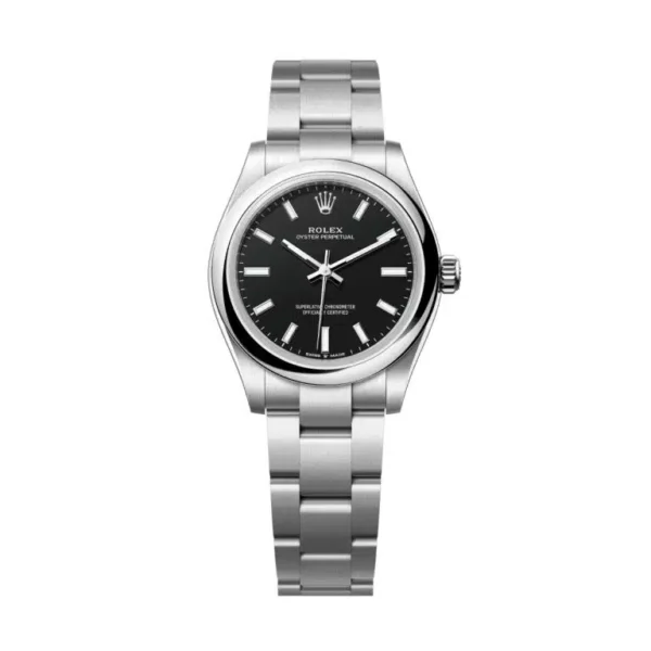 Rolex-Oyster-Perpetual-31-277200-0016-Black-Dial-Oystersteel-Oyster-Bracelet-768x768.jpg Oyster Perpetual 31mm 277200 DIWF Best Edition featuring a 31mm stainless steel case, Oyster bracelet, smooth bezel, and classic Oyster Perpetual design.