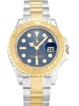 Rolex Yacht-Master 169623 Super Clone featuring a 35mm stainless steel case, Blue Dial, Oyster bracelet, sapphire crystal, and automatic movement.