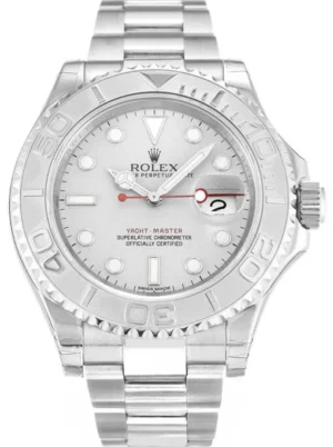 Rolex Yacht-Master 116622 Super Clone featuring a 40mm stainless steel case, Silver Dial, Oyster bracelet, sapphire crystal, and automatic movement.