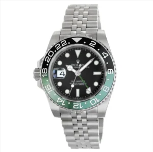 Rolex GMT-Master II Sprite 126720VTNR Super Clone with a 40mm stainless steel case, Black Dial, green and black Cerachrom bezel, Oyster bracelet, and Clone Rolex 3285 automatic movement.