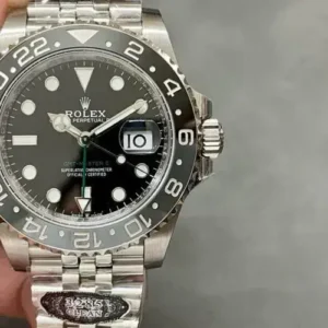 WhatsApp-Image-2024-12-21-at-9.30.25-PM-500x500-1 Rolex Bruce Wayne GMT-Master II 40mm Super Clone featuring a Black Dial, Black and Grey Cerachrom bezel, Jubilee bracelet, and Clone Rolex 3285 automatic movement.