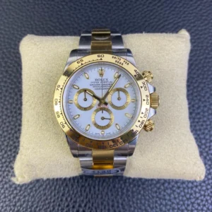 WhatsApp-Image-2025-07-01-at-12.24.28 Rolex Daytona 126503 40mm Super Clone Clean Factory featuring a 904L stainless steel and yellow gold-tone case, chronograph dial, fixed tachymeter bezel, two-tone Oyster bracelet, and 4131 Super Clone automatic movement.