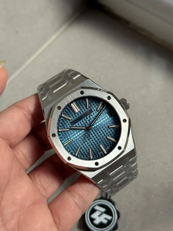 WhatsApp-Image-2025-09-14-at-22.38.28-1-scaled-1 (1) Audemars Piguet Royal Oak 15510BC ZF V3 with an Ice Blue Textured Dial, stainless steel bracelet, and SA4302 movement.