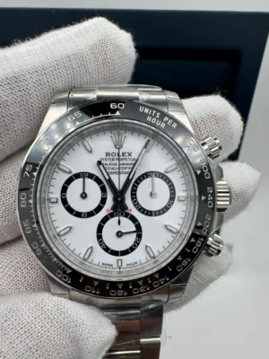 Daytona 126500 UFO 1:1 Best Edition featuring a 904L stainless steel case, White Dial, black Cerachrom tachymeter bezel, Oyster bracelet, and UF4131 (Free Sprung) automatic chronograph movement.