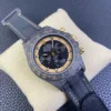 Daytona DIW Carbon N6F 1:1 Best Edition featuring a Blue Dial, carbon case, fixed carbon tachymeter bezel, black nylon strap, and DD4801 automatic chronograph movement.
