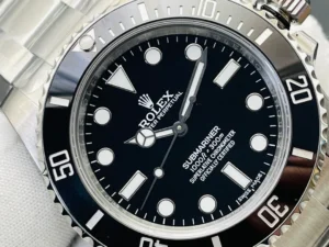 Rolex Submariner 114060 Super Clone featuring a 40mm stainless steel case, Black Dial, No Date display, black ceramic bezel, Oyster bracelet, and automatic movement.