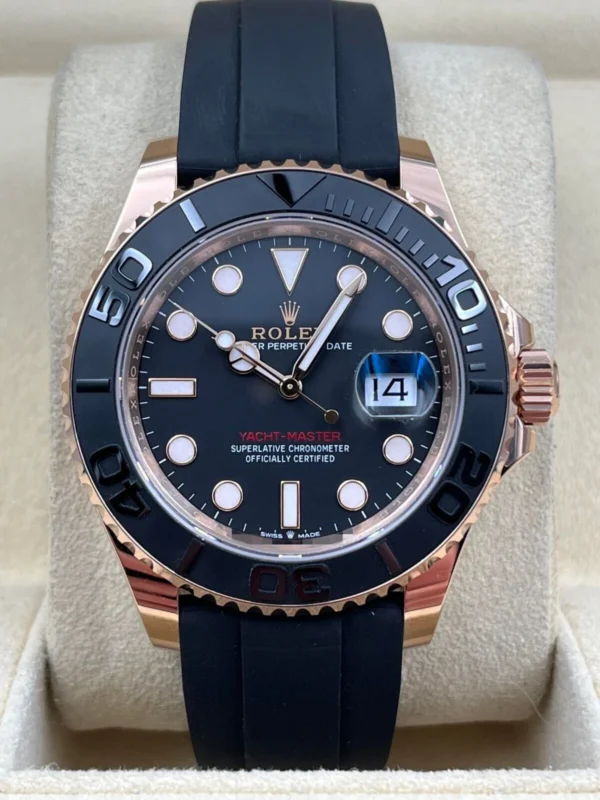 b4644fdc-d670-566c-a6a0-c0cdf2ca2cc0 Yacht-Master 126655 SCF 1:1 Best Edition featuring a 3D Black Ceramic Bezel, Black Rubber Strap, sapphire crystal, and DD3235 automatic movement.