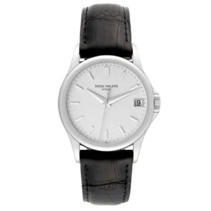 Calatrava 5227 SS 3KF 1:1 Best Edition White Dial on Brown Leather Strap A324 Super Clone V2