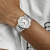 Patek Philippe Nautilus 5711/1A 3KF Super Clone with a White Textured Dial, stainless steel bracelet, and A324 movement.
