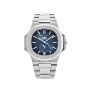 Patek Philippe Nautilus 5726 PPF 1:1 Best Edition with a Blue Dial, stainless steel bracelet, Full Function, and A324 movement.