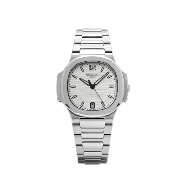 patek-philippe-nautilus-7118-1a-010-stainless-steel-silvery-opaline-dial-2019-patek-philippe-43627580260596_1280x Patek Philippe Nautilus 7118 Ladies 3KF Super Clone with a White Dial, stainless steel bracelet, and A324 movement.