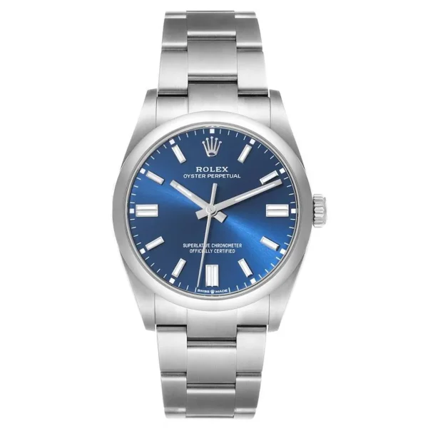 rolex-oyster-perpetual-blue-dial-steel-mens-watch-126000-box-card-63503_1a92fa3d34_md Oyster Perpetual 36mm 126000 Clean 1:1 Best Edition featuring a Blue Dial, 904L stainless steel case, Oyster bracelet, sapphire crystal, and VR3230 automatic movement.