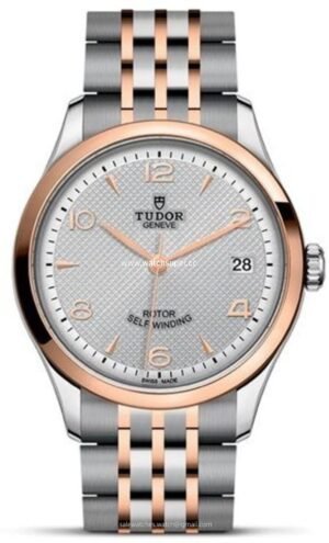 Tudor 1926 36mm M91451-0001 replica watch with silver-style dial and rose-gold-tone two-tone bracelet