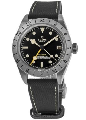 Tudor Black Bay Pro M79470-0003 replica watch with black dial and yellow GMT-style hand