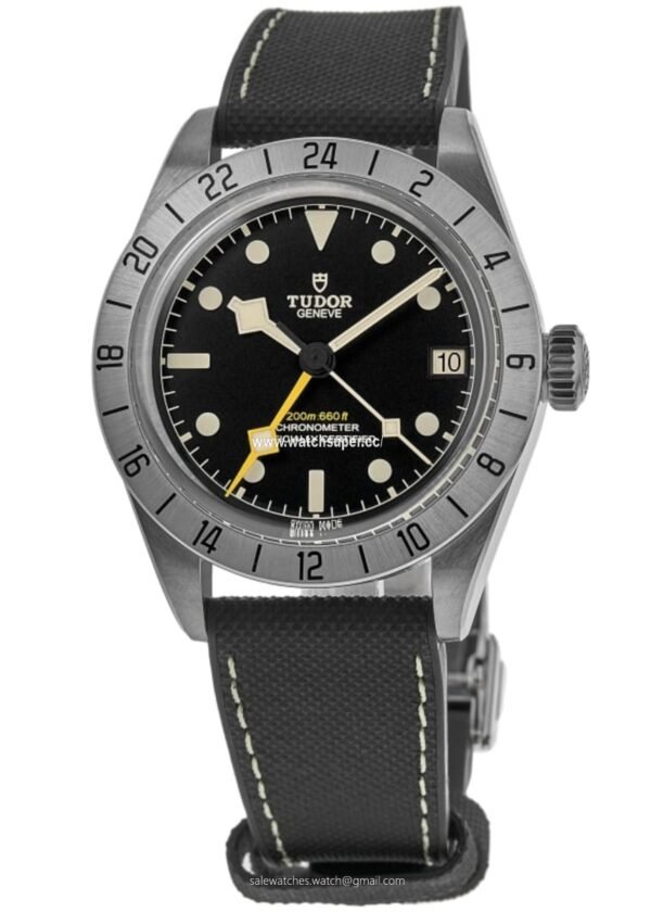 Tudor Black Bay Pro M79470-0003 replica watch with black dial and yellow GMT-style hand