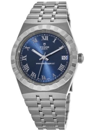 Tudor Royal M28300-0006 replica watch with blue dial and steel-style bracelet