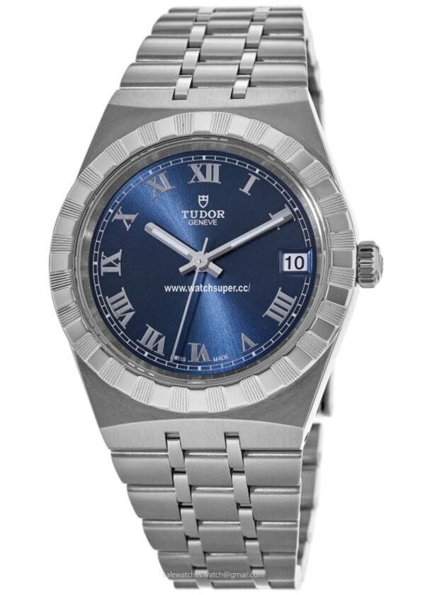 Tudor Royal M28300-0006 replica watch with blue dial and steel-style bracelet