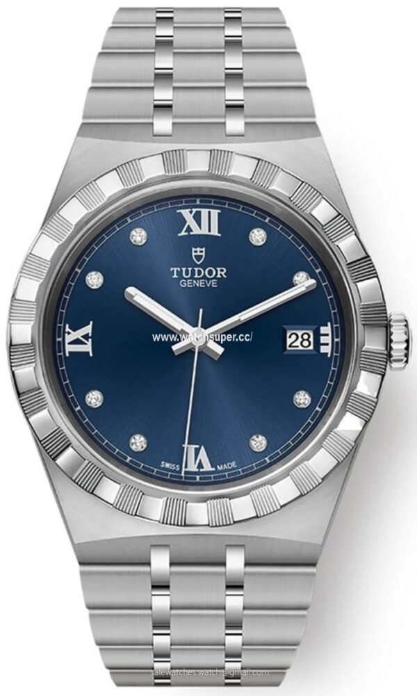 Tudor Royal M28500-0006 replica watch with blue dial and steel-look bracelet